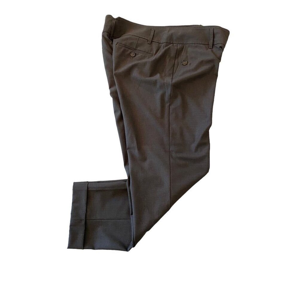 Size 8 LOFT Women's Dark Brown Crop Cuffed Dress Pants 26.5" Inseam